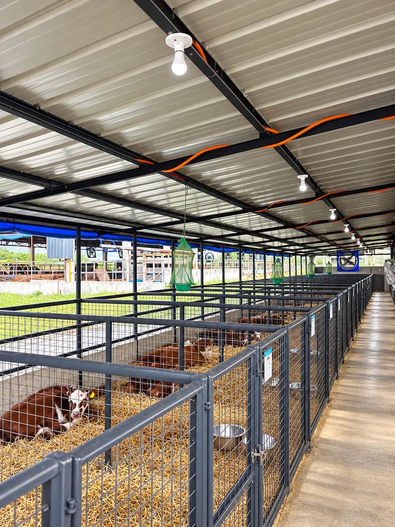 Calves resting in the calf barn at IPPI