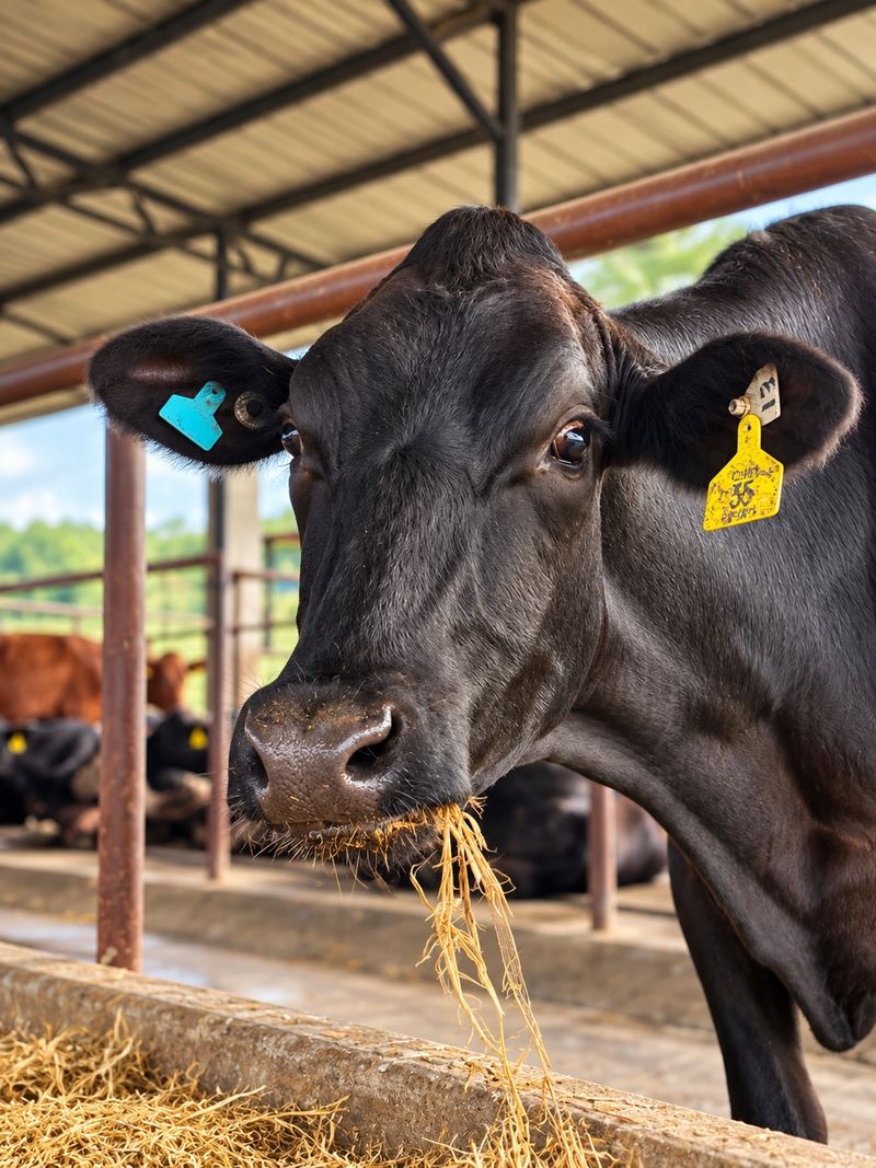 Close-up of a cow eating forage at IPPI